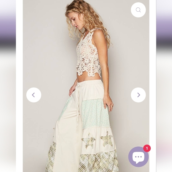 POL New Boho Star Patch Wide Leg Pants - Picture 4 of 6